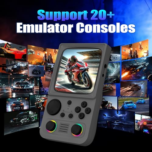 Image of R36TMAX Retro Handhled Game Console, 4.0 Inch Retro Gaming Console with 4000mAh Battery, 128GB TF Card with Video Games, Portable Retro Game Console Supports WiFi Networked Fighting, Gray