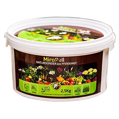 MIROPELL Premium Naturdnger Pferdedung Pellets 2,5 kg Eimer Langzeitdnger  Tomaten Gurken Paprika : Amazon.de: Garten
