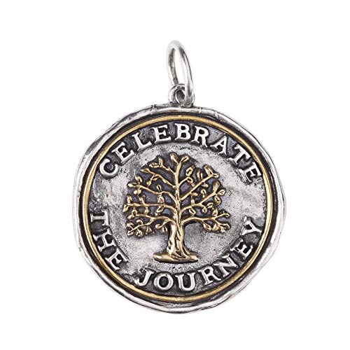 Waxing Poetic Celebrate the Journey Sterling Silver and Brass Tree of Life Medallion Pendant