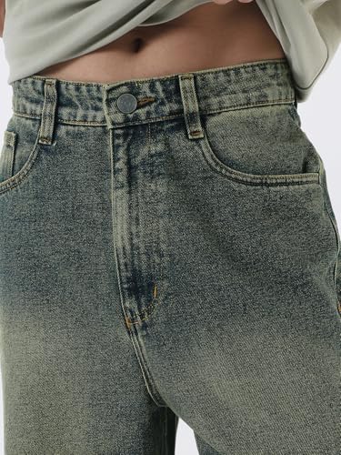 Image of Urbano Fashion Men's Loose Baggy Fit Heavy Washed Jeans Non-Stretchable