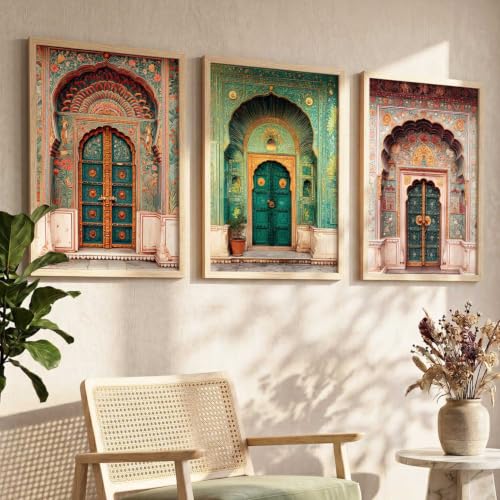 Image of kotart Classic Indian Art Traditional Paintings for Living Room | Framed Wall Painting for Home Room Bedroom Office Wall Decor | Poster With frames Set of 3