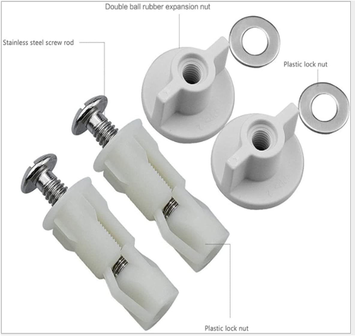 Mengger Toilet Seat Screws and Nuts Toilet Seat Hinges Stainless Steel