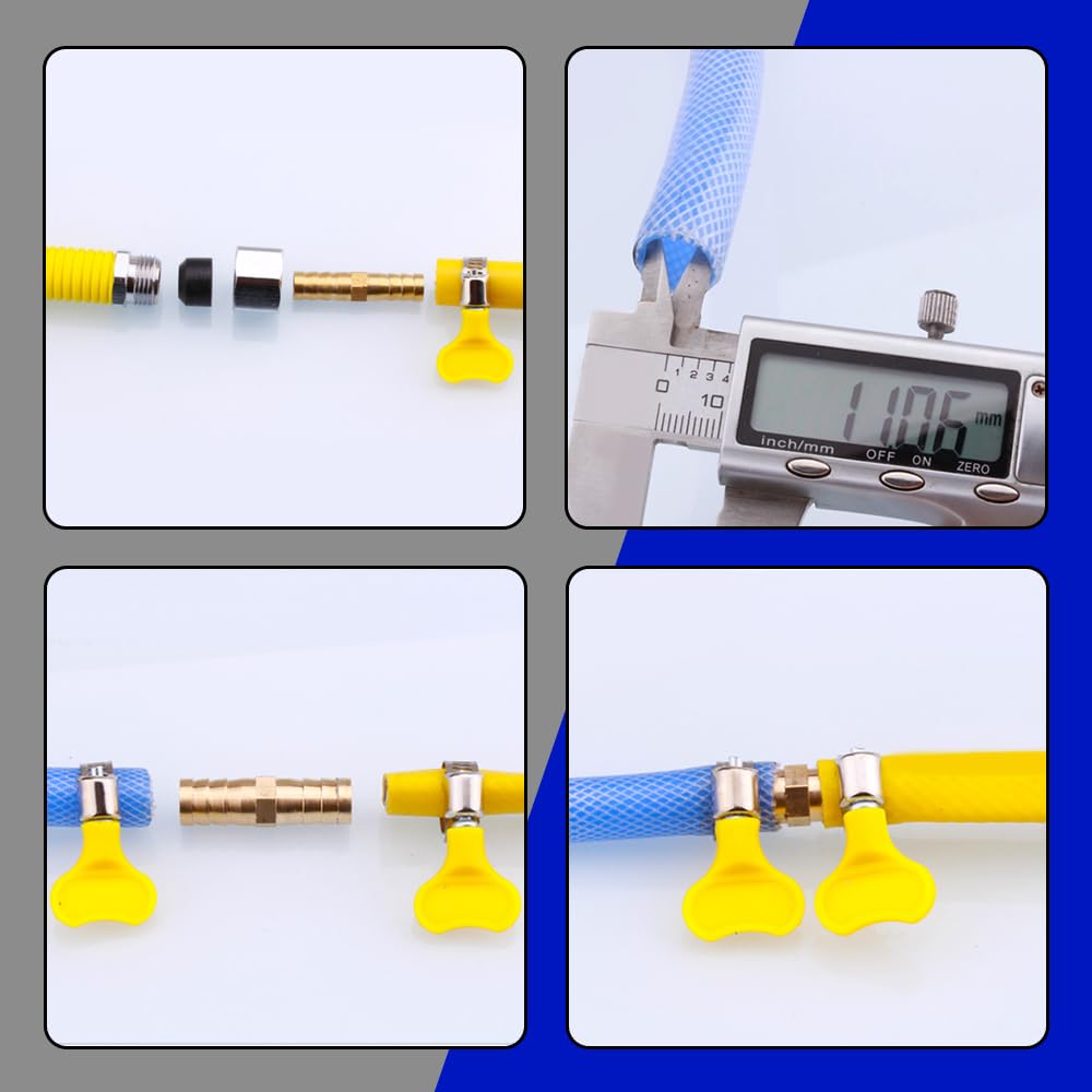 38 / 38mm Doppelpack Schlauchverbinder Schlauchtülle + 4 Schellen Pool Garten