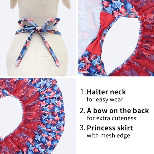 Image of CuteBone One Piece Dog Bikini Swimsuit Dress - Puppy Bathing Suit Costume for Small Dogs - Comfortable & Stylish Pet Clothes for Summer Pool, Beach & Play LTDB13XXS
