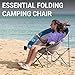 #WEJOY Folding Camping Chair Oversized Moon Chairs for Adult Support Up to 300lbs Mesh Saucer Chairs with Headrest and Cup Holder for Camping,Lawn,Hiking,Picnic,Sports(Cyan/Grey)