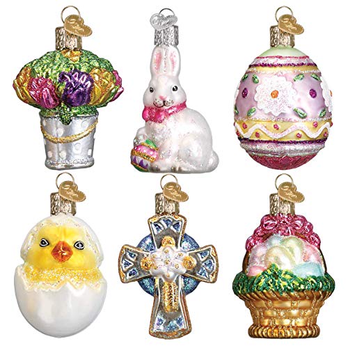 Old World Christmas Ornaments: Mini Ornamen Sets Glass Blown Ornaments for Christmas Tree, Easter Set