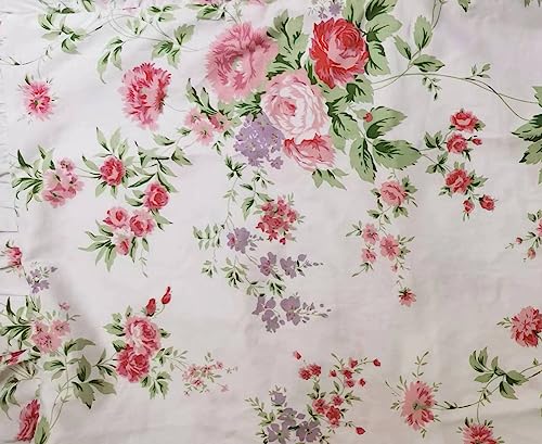 Kolachic SB-122 Country Rose Roses Pink Floral Print Pillowcases Vintage Ruffles Bedding Pillow Covers Cotton Fabric Material Standard thumb #4