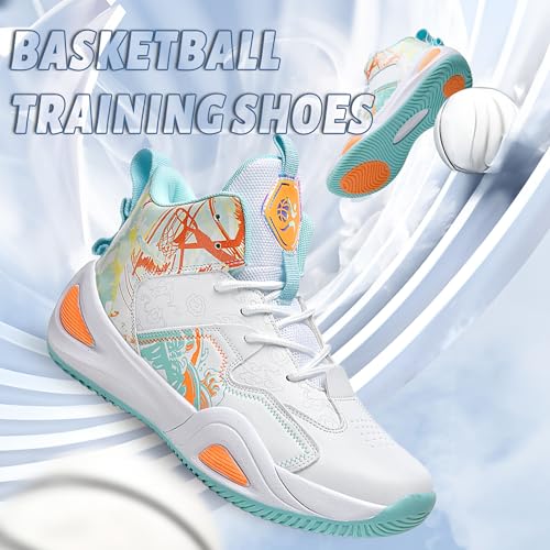 Image of Men's Basketball Shoes Fashionable Breathable Anti Slip Sports Shoes Outdoor Running Fitness Training Shoes
