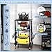 TC-HOMENY Fishing Rod Holder for Garage, Fishing Pole Rack Cart 10 Rod Fit All Fishing Rods, 3 Tier Fishing Tackle Storage Organizer Rack with Storage Bag, Fit For Living Room, Black