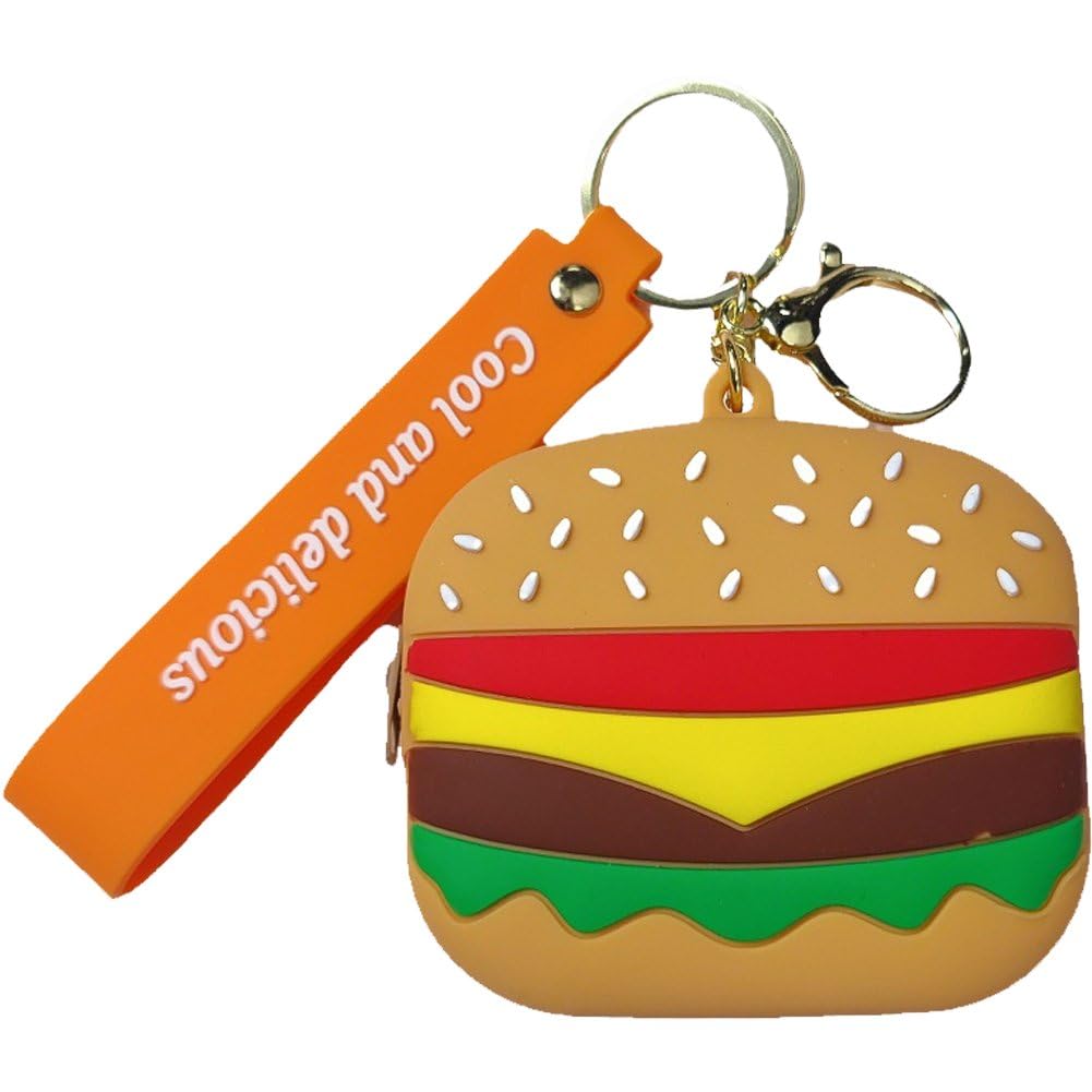 Coin Purse Keychain, Silicone Pouch Silicone Zippers Bag Mini Makeup Bag Cute Cosmetic Bag for Women for Lipstick Keys