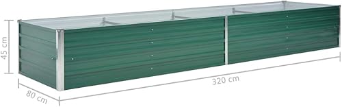 Miniatura 22 de Cama elevada de acero galvanizado, maceta elevada para jardín, para exteriores, perfecta para verduras, flores, hierbas, plantas, 39.4 x 15.7 x 17.7