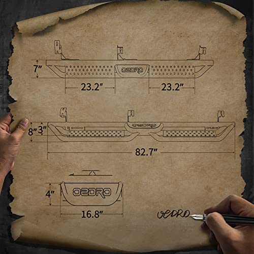 Oedro 6 Inch Running Boards Compatible With 2005-2023 Toyota Tacoma Double Cab, Bolt-On Side Steps Steel Nerf Bars #TOP3