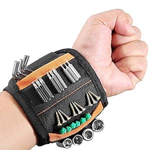 Magnetic Wristband with Strong Magnets, Gifts for Dad Father Husband Him,Tool Gifts with 15 Magnets for Holding Screws…