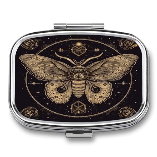 Moth Pill Box 2�R���p�[�g�����g �������^���s���P�[�X �|�P�b�g�܂��͍��z�p ���s�p �|�[�^�u�����f�B�V���{�b�N�X �s���R���e�i �I�[�K�i�C�U�[ �r�^�~�� ���� �T�v�������g
