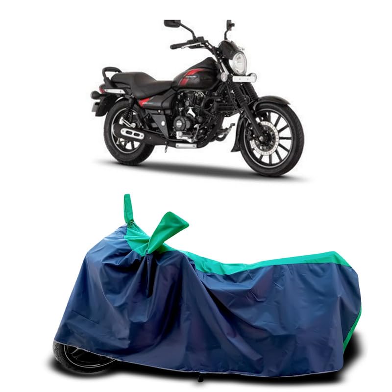 Image of DUFFEL-Two Wheeler Bike Cover Compatible for Bajaj Avenger Street 220 Bs6 Heat Protectio /UV-Rays /Birds Dropping /DustProof /Waterproof Indoor Outdoor and Parking Full Protection [Green Patta]