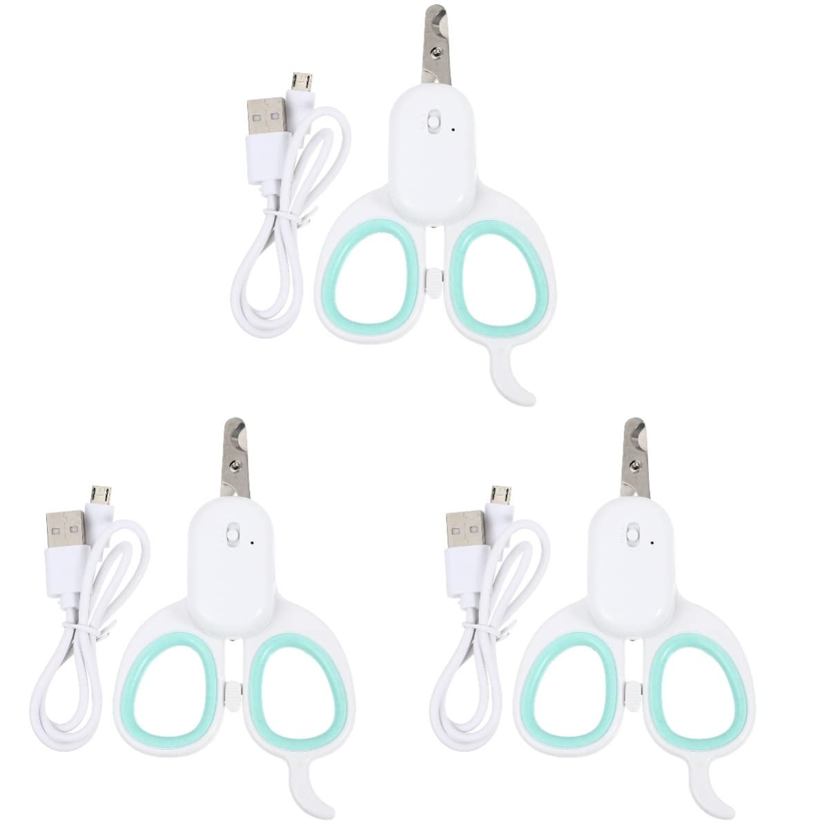 POPETPOP 3pezzi Tagliaunghie per Cani Ricaricabile con Luce LED Strumento per La delle Unghie degli Animali Domestici con Manico Antiscivolo e Ricarica USB