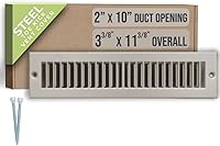 Handua Brown Steel Toe Kick Vent Cover for 2x10 Duct | Cabinet Register Grille, 3-3/8x11-3/8 Outer, Easy Install HVAC Vent