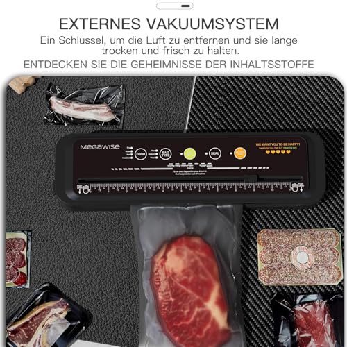 Image of MEGAWISE Model B 2025 Vacuum Sealer | Powerful & Compact | One-Touch Automatic Food Sealer for Cold, Wet, Moist, and Dry Foods | Compatible with Thick, Medium, and Thin Bags | OMNI MACHINE (Black)