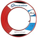 Electraline 60101018A Couronne de Câble H07 V-U 1X1, 5 25M, Rouge...
