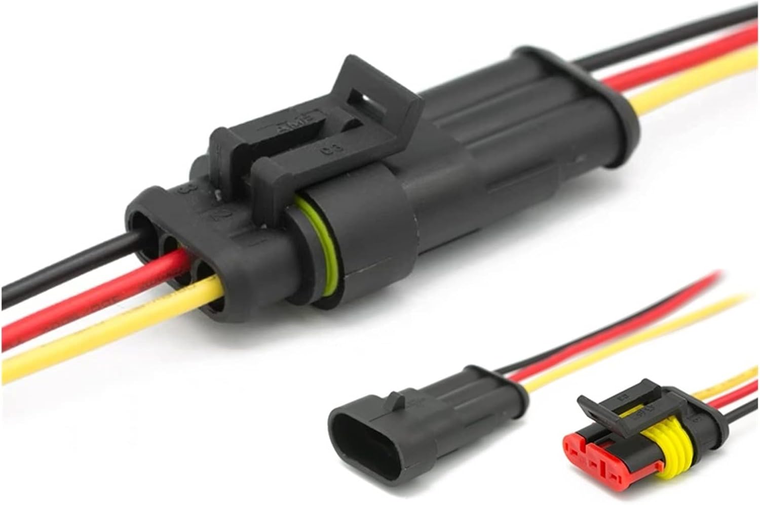 1 2 3 4 5 6 Pin AMP Auto Waterproof Electrical Connector Car Xenon Lam Plug Super Seal Female Male Wire Harness(2P Female Male)