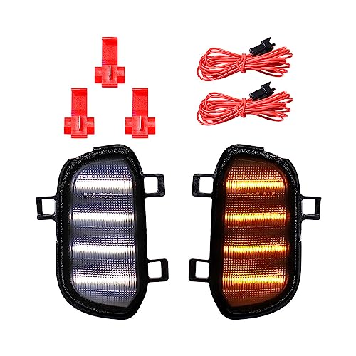 Astra Depot Sequential Flashing Amber White LED Mirror Puddle Signal Light Compatible with 2019-2022 Chevrolet Silverado 1500 GMC Sierra 1500