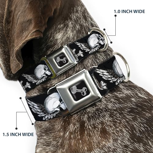 Hebilla para perro de cinturón de seguridad con diseño BD Skulls estampado 3
