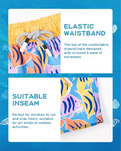 Image of SURF CUZ Boys Swim Trunks Toddler Swim Shorts UPF 50+ Bathing Suit for Boy Swimsuit Quick Dry Mesh Beach Boardshorts Swimwear