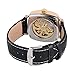 Carlien Luxury Watches for Men Mechanical Skeleton Stainless Steel Golden Timepieces Watch (Gold Black)