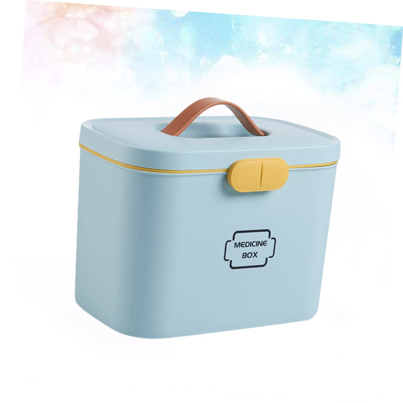 ERINGOGO First Aid Container Storage Case Blue Medicine Organizer with Portable Handle for Emergency Kits Multi Purpose Medicine Storage for Home Travel Outdoor Activities