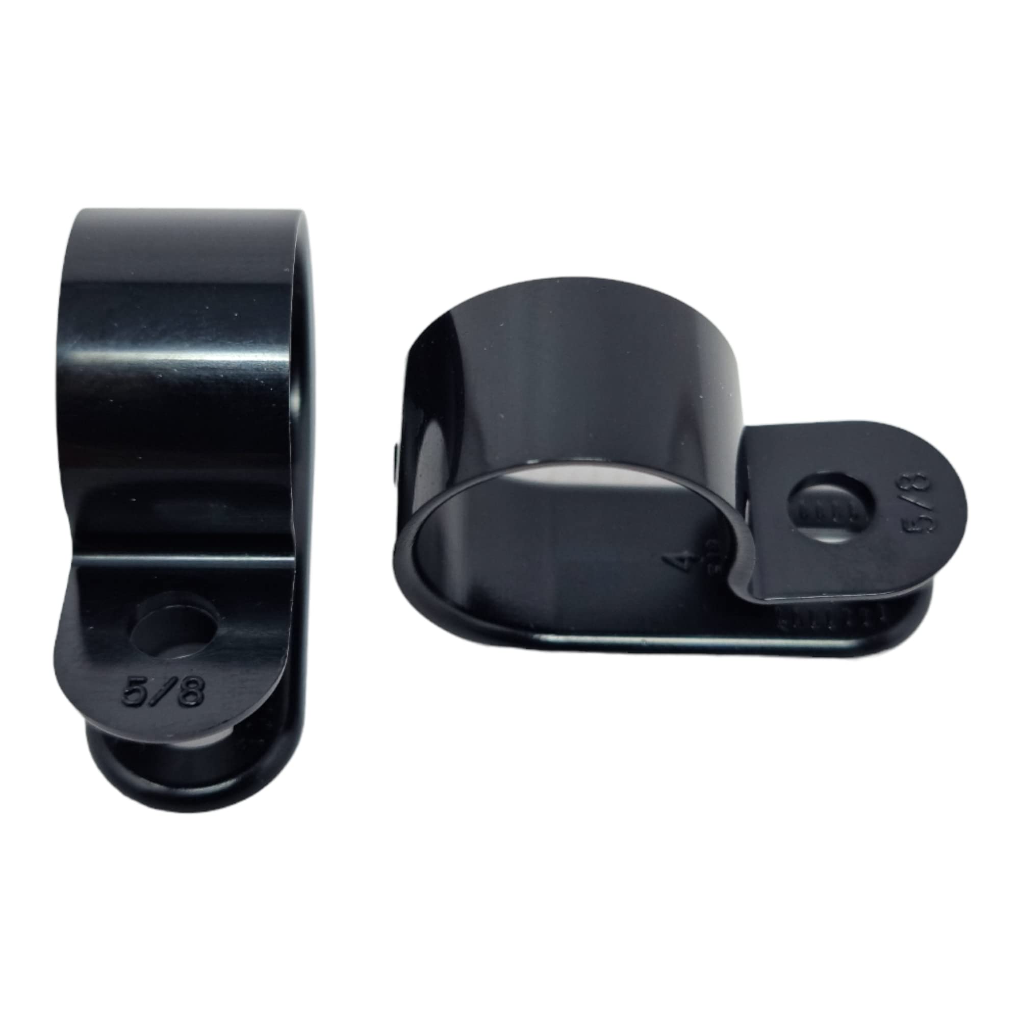 Black 100 Pack Of Nylon P-Clips, Plastic Cable Clips, 15.8Mm (5/8") Diameter