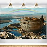 HANSHUAI Noah's Ark Backdrop Bible Scene Photography Background Kids Boys Teenager Baby Shower Birthday Party Decoration Banner Portrait Photo Booth Studio Props 7x5ft FU010YL