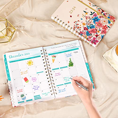 Planner 2023-2024 - 2023-2024 Planner, July 2023 - June 2024, Weekly & Monthly Planner 2023-2024 With Monthly Tabs, 6.4" X 8.5", Inner Pocket, Thick Paper, Colorful Flower #TOP6