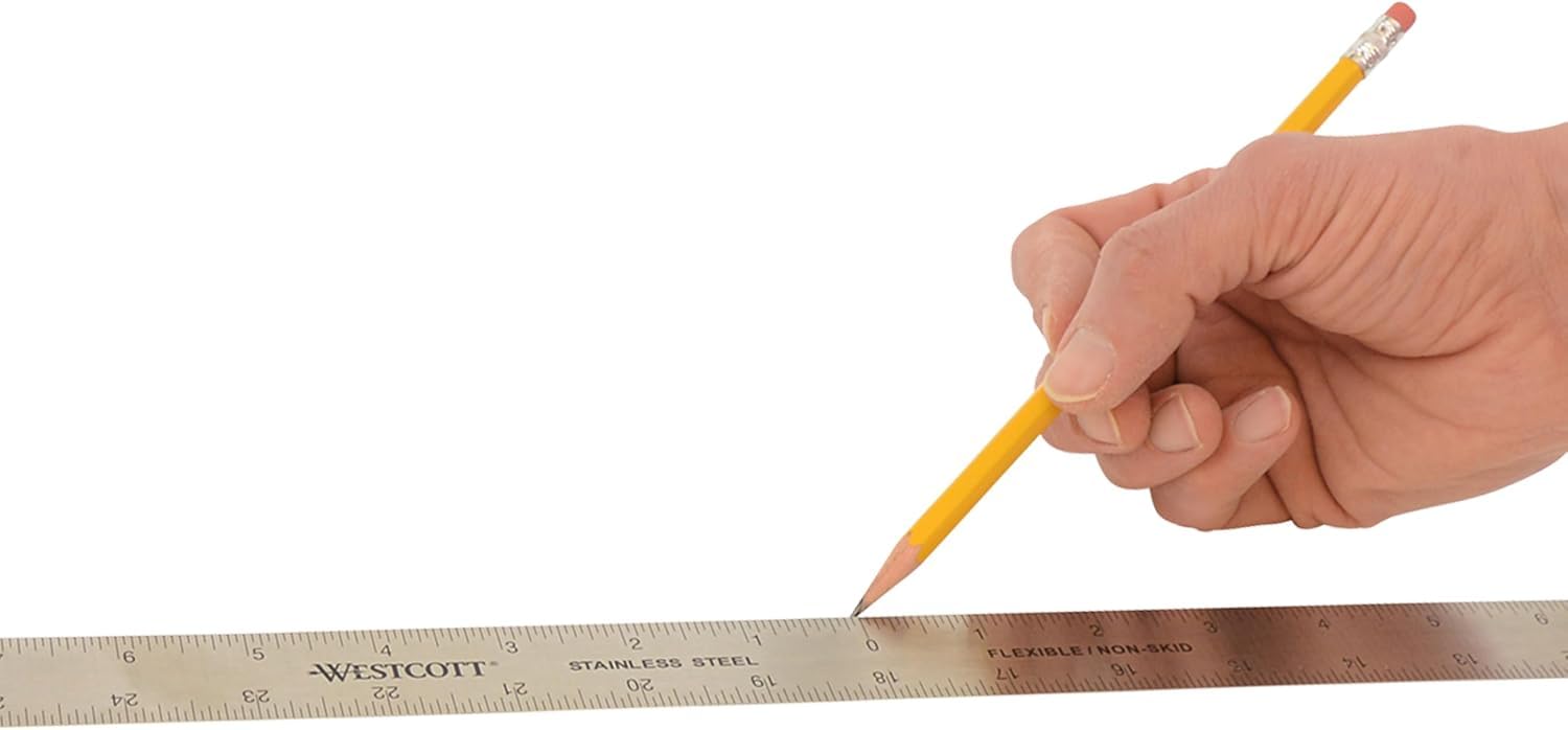Westcott Righello in acciaio inox, centro zero, 91,4 cm (ZC-36)