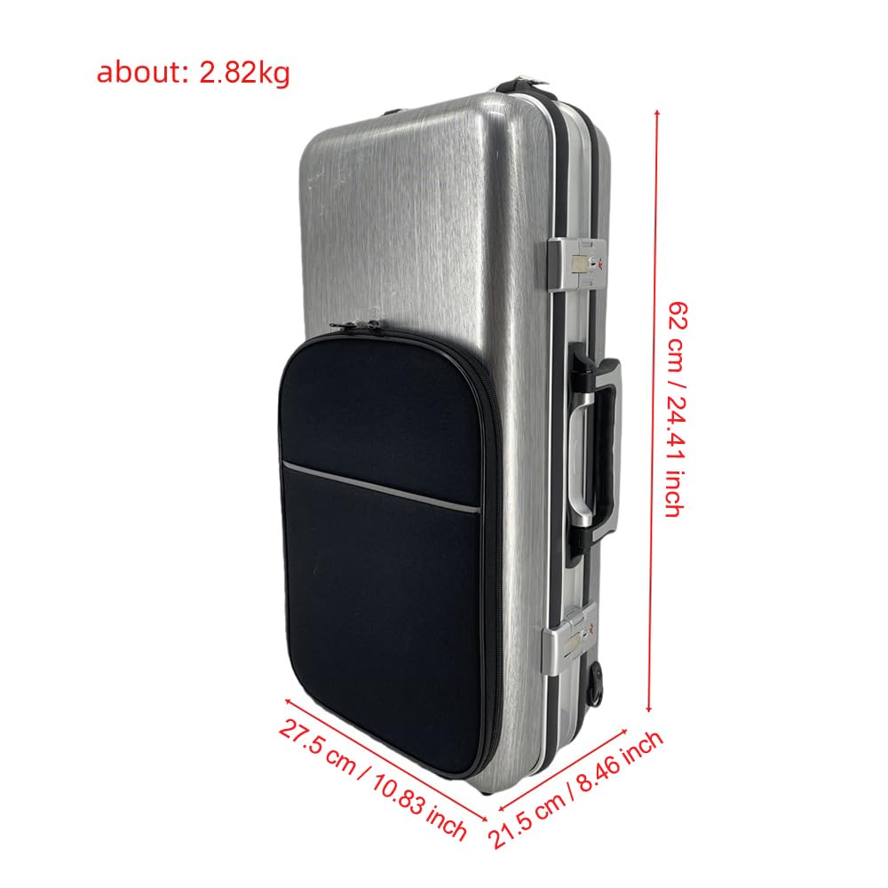 Funda para saxofón alto, bolsa de fibra de carbono para saxofón alto con bolsa para partituras, asa/correas de hombro, bolsa de transporte acolchada gruesa para accesorios de saxofón