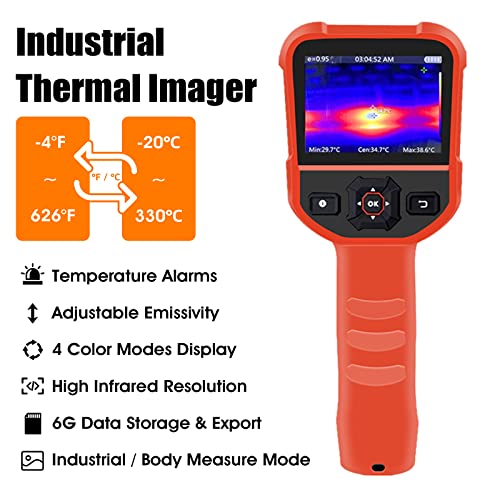 Image of BTMETER Thermal Imaging Camera Gun, Infrared Temperature Imager 300,000 Pixels with 220 x 160 IR Resolution 6G Image Storage Measure Temp -4F~626F