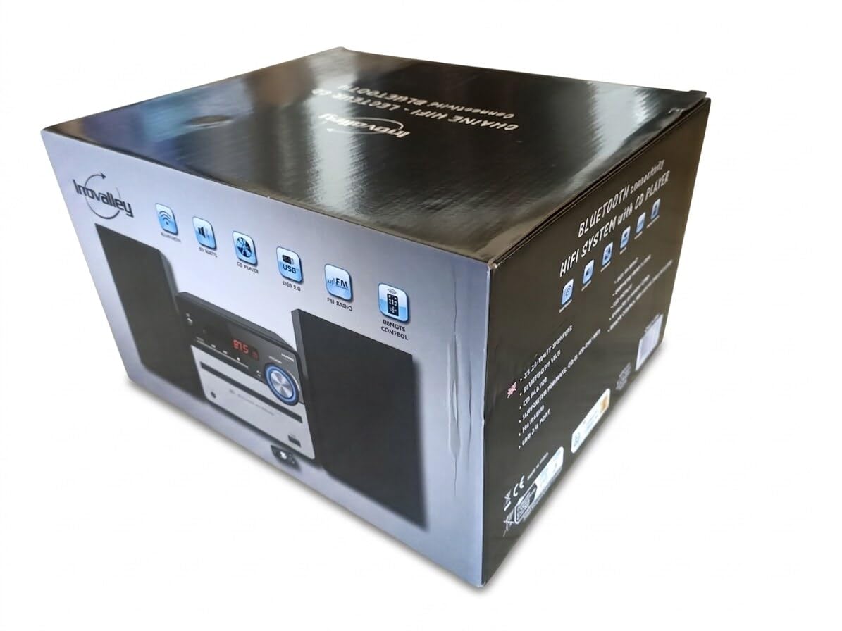 Chaîne HiFi Bluetooth 5.0 Lecteur CD MP3 USB FM 2x25W Noir CH37-BTH + Clé USB 32 Go