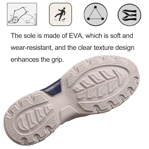 Men's Canvas Lightweight Non Slip Platform Loafers Comfort Breathable Outdoor Casual Slip On Sneakers for Hiking Walking Work4