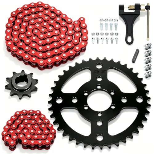 CILOYU 420 Chain Mini Bike Sprocket 40T 40mm with 90 Links 42 Links Replacement for Coleman BT200X CT100U CT200U-EX CT200U CC100X Baja MB165 MB200 Doodlebug DB30 Predator 212 196cc Engine Parts Kit