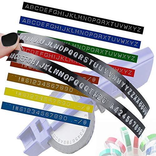 Label Maker Tape Compatible With Dymo Embossing Label Maker, 1/2''X 9.8' Colorful 3D Plastic Office Mate Ii Tape Compatible With Dymo Embossing 35800 #TOP2