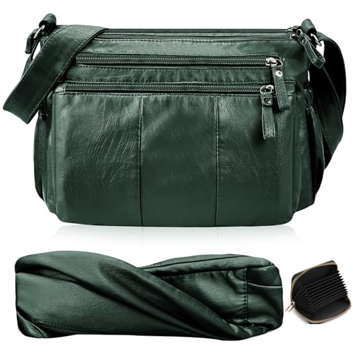 Skyearman Sac Bandoulière Femme en Cuir PU Souple Sac a Main Femmes Bandoulieres Léger Multi-poches Moyen Sac à Bandoulière Sacoche Femme Bandoulière avec...