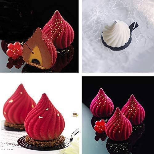 Image of Modak Shape Mould Silicone 15 Cavity Mold for Candle Making Molds Spiral Shape Mithai Moulds Resin Art Crafts Chocolate Cake Dessert