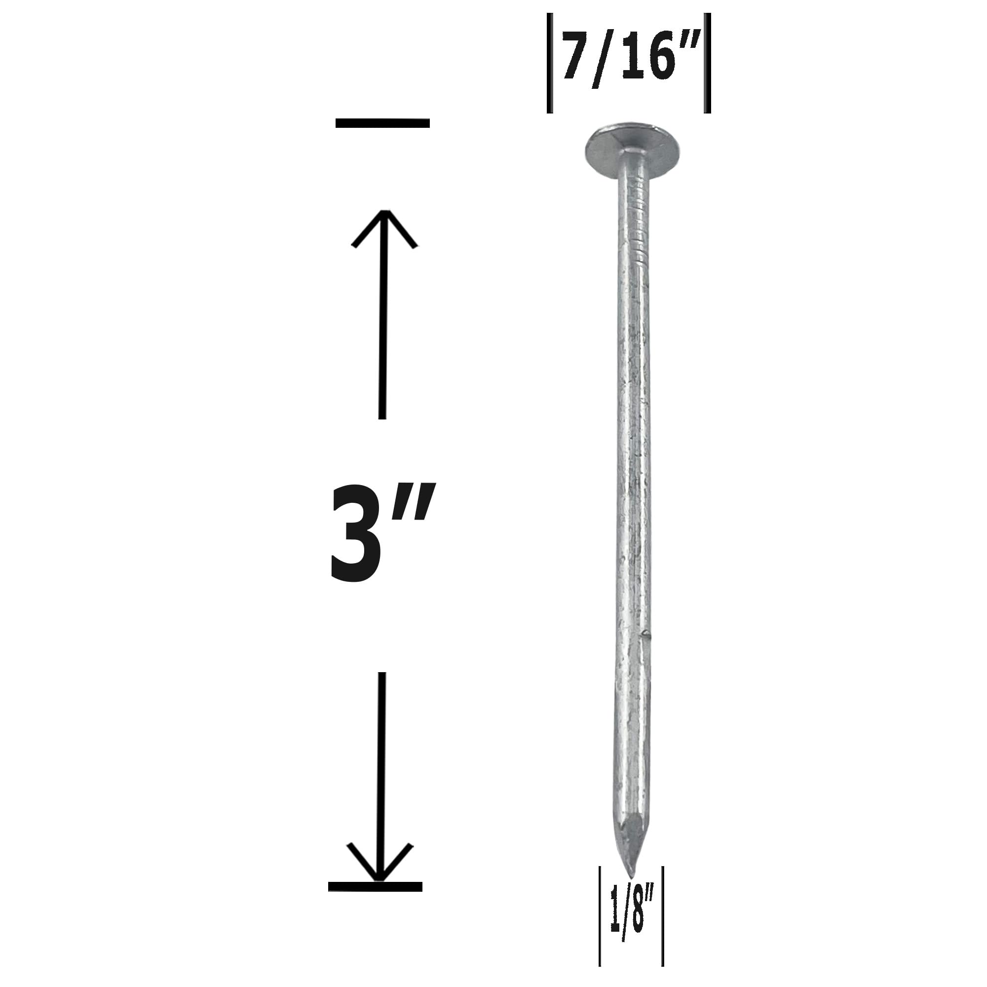 3”- 10d - SMOOTH SHANK ALUMINUM - 8 Gauge - ROOFING SIDING NAILS - Vinyl & Aluminum Siding & Facia Trim Nail – Aluminum metal secure holding Smooth Shank nails – Nail Qty (250)