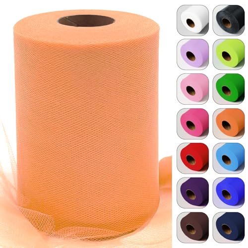 Luceinvita Tulle Fabric Roll 6" X 100 Yards (Light Salmon)