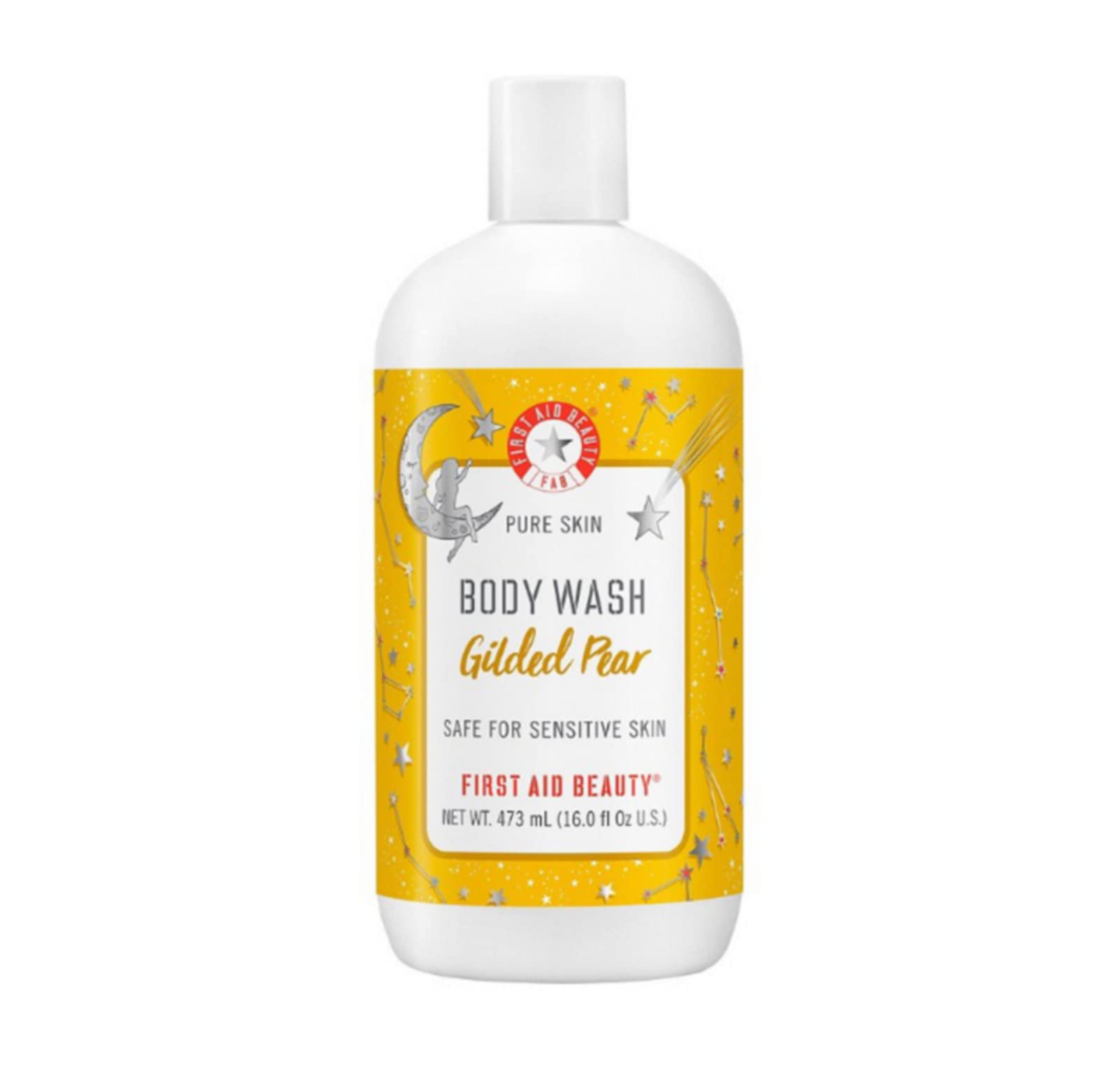 First Aid Beauty FAB Pure Skin Body Wash Gilded Pear Holiday Collection Deep Cleansing, Limited Edition 16 Fl oz,