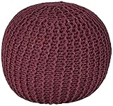 Urban Lifestyle Round Knit Pouf, Wine