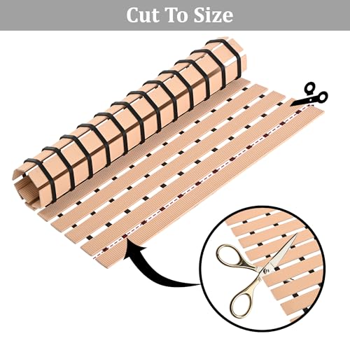 Image of Kuber Industries Pack of 2 Anti-Skid Mat for Bathroom with Rubber Base | 60x40 cm Shower Mats for Bathroom Anti Slip | Foot Mat for Preventing Slips & Falls in Wet Areas | Stripe Design - Beige
