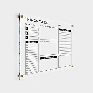 PERSONALIZED Acrylic To-Do Planner Wall Calendar - Dry Erase Board, Dry Erase Calendar, Monthly and Weekly Calendar, Transparent Calendar (24"x18", Standard Package)