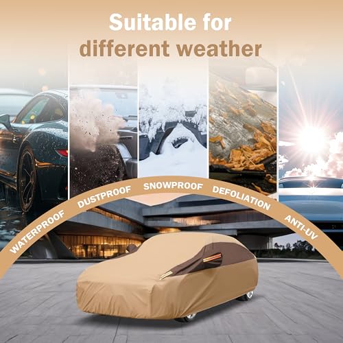 Image of 10 Layer Full Car Cover Waterproof All Weather Outdoor Car Covers Rain Snow UV Dust Protection for Wrangler 4 Door