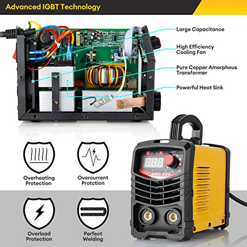 Welding Machine,Tewlen Arc Mma 225Amp Welder Igbt Digital Electric Welding Machine Kit, Portable 110V Inverter Welder With Electrode Holder,Ground Clip, Mask, Brush, Welding Rods And Gloves #TOP3