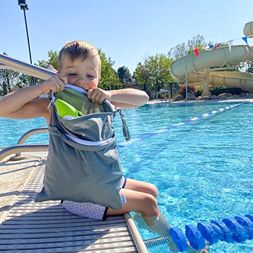 image for ALVABABY 2pcs Cloth Diaper Wet Dry Bags Waterproof Reusable with Two Z